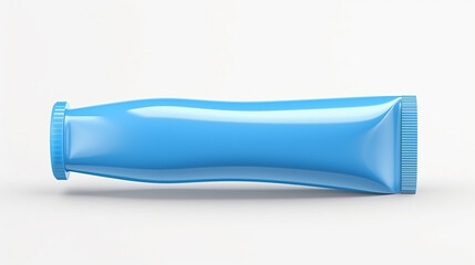 blue plastic cosmetic tube for cream or gel mockup