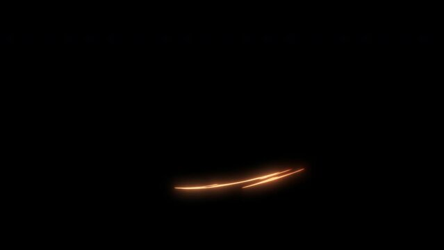 オレンジの斬撃 スラッシュ 5種類 刀 剣, Orange Slash, zangeki,sword,cut,attack,fire,flame CG
