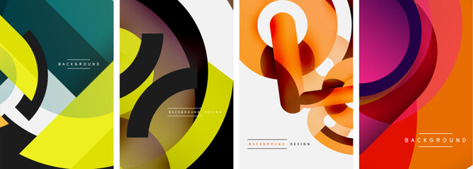 Set of abstract circle backgrounds. Vector illustration For Wallpaper, Banner, Background, Card, Book Illustration, landing page