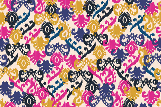 abstract seamless motif fabric patterns, abstract ikat, carpet, fabric, batik	