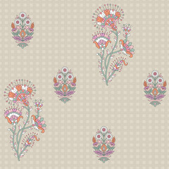 traditional Paisley pattern on brown background