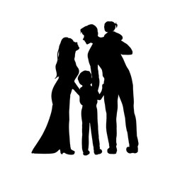 silhouette of parent and child