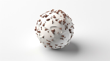 cute ice cream ball transparent background 3d rendering