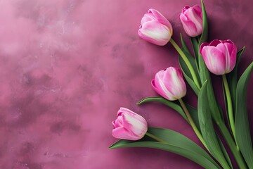 Mother's Day Blossoms: Tulips with Petals and Ribbon