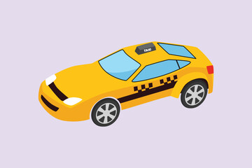 Fototapeta premium Public service transportation concept. Colored flat vector illustration isolated.