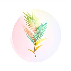 Palm leaf watercolor illustration