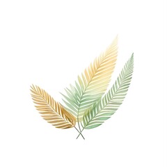 Palm leaf watercolor illustration