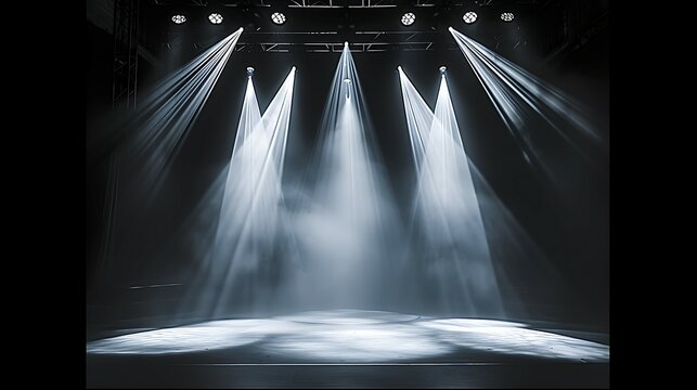 Artistic performances stage light background with spotlight illuminated the stage for contemporary dance. Empty stage with monochromatic colors and lighting design. Entertainment show