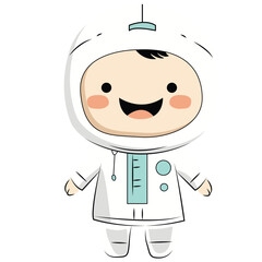 cute a kids doctor vector design illustration