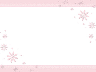 レースと花のシンプルなフレーム