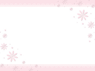 レースと花のシンプルなフレーム