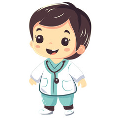 cute a kids doctor vector design illustration