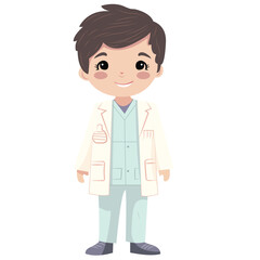 cute a kids doctor vector design illustration