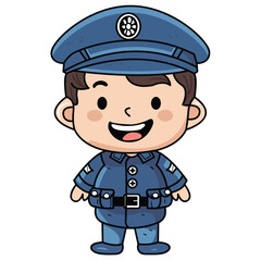 cute kids police design vector element illustration