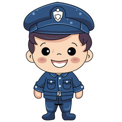 cute kids police design vector element illustration