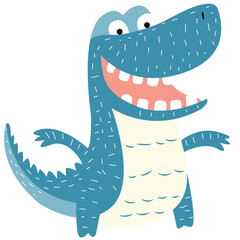 cute chrochodile cartoon vector design illustration