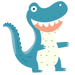 cute crocodile cartoon vector design illustration