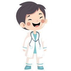 cute a kids doctor vector design illustration