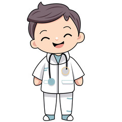 cute a kids doctor vector design illustration