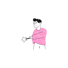 pose of person wearing pink clothes person