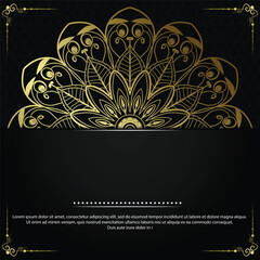 Gradient background with golden mandala ornament