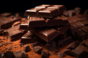 Closeup of dark chocolate