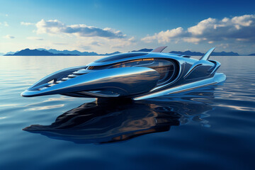 Futuristic modern transportation boat