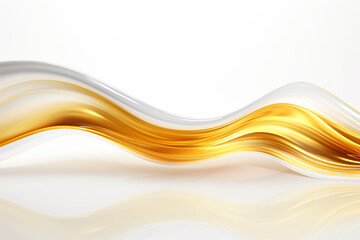 Fototapeta premium Shining modern gold wave design on white background.