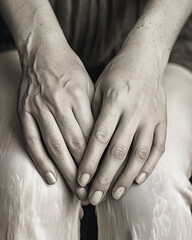 hands of the groom and bride