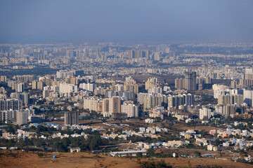 Beautiful Cityscape of Pune city from Bopdev Ghat, Pune, Maharashtra, India