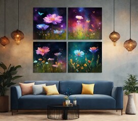 Wall art in a living room 