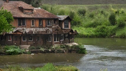 Home In River Background Very Cool