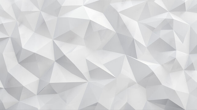 Abstract background White on white polygon geometric shapes with grey shadow © polarbearstudio