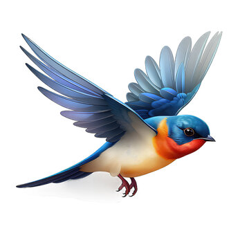 Swallow bird flying isolated on transparent background, PNG