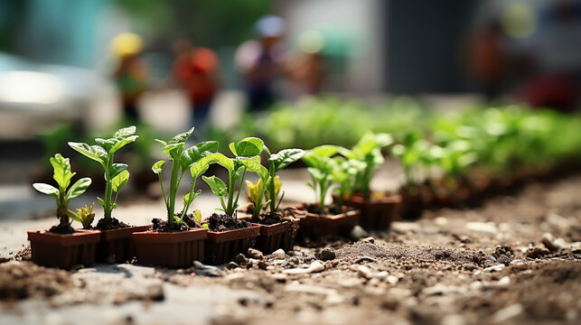 seedlings in the garden