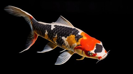 koi carp fish red, white, black. Generative AI
