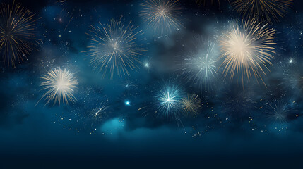 Beautiful fireworks background at night for holiday decoration