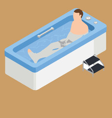 Fototapeta premium person relaxing in a pool