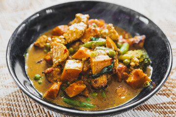plant-based pumpkin and tofu curry
