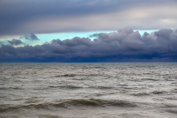 Dark Baltic sea in winter time.
