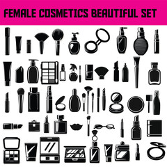 female cosmetics silhouettes , women barber silhouettes , women beauty  silhouettes , facial  , makeup silhouettes