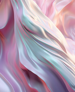 Abstract Painting Of A Pink And Blue Swirl With A White Background. Generative Ai.