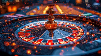Fotobehang Roulette wheel in casino. Roulette wheel in casino. Gambling for money © Aliaksandra