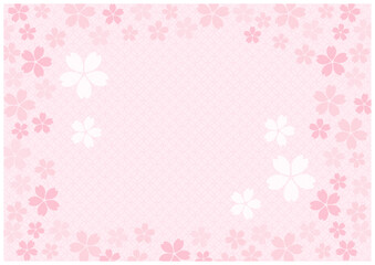 桜の花が美しい春の桜フレーム背景11和柄