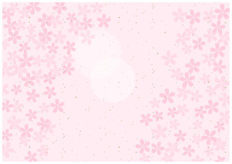 桜の花が美しい春の桜フレーム背景9桜和紙