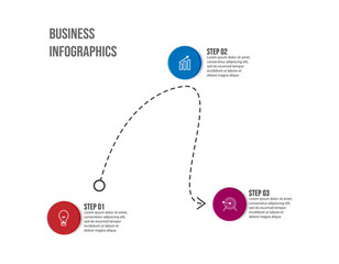 Vector Infographic simple design with 3 options or steps. thin line, Can be used for presentation banners, workflow layouts, flow charts, infographics, your business presentations