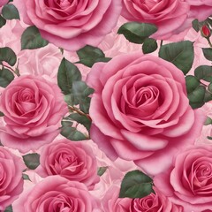 Valentine's Day Concept  Pink roses in soft color. Realistic illustration art. Made with blur style for background. High quality. Generative AI.