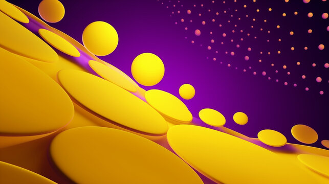 a yellow ball is surrounded by yellow bubbles and rays, in the style of bold outlines, flat colors, webcam, dark azure and orange, back button focus, elongated shapes, drugcore, simple, colorful illus