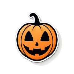 Fototapeta premium Minimalist cute halloween cartoon sticker flat design isolated on a white background