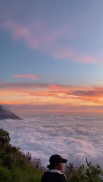 Sea of Clouds Above the Splendor of a Mountain